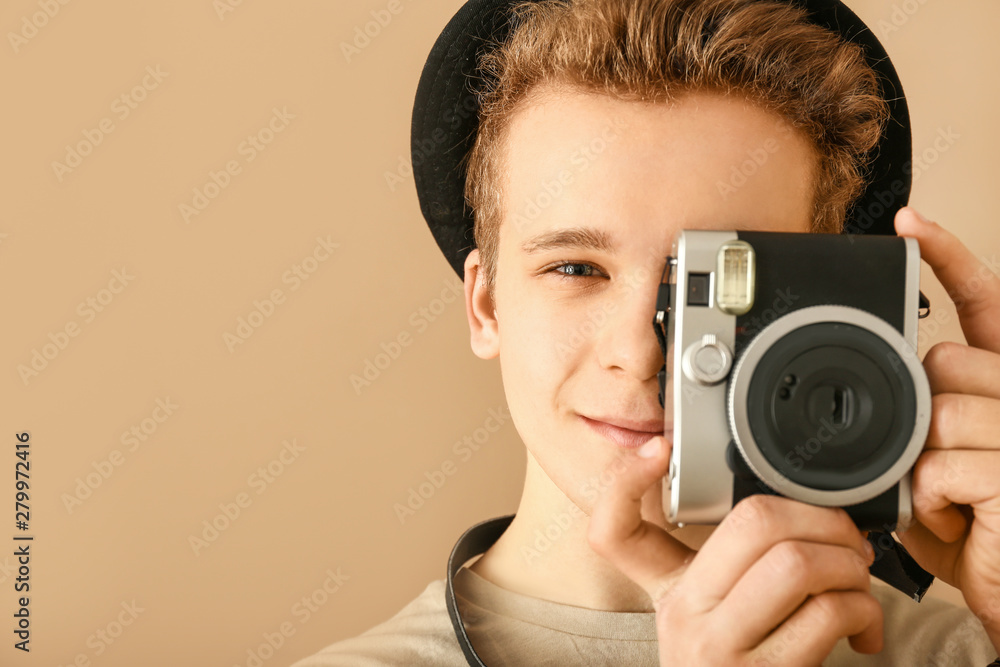 Teen taking a photo