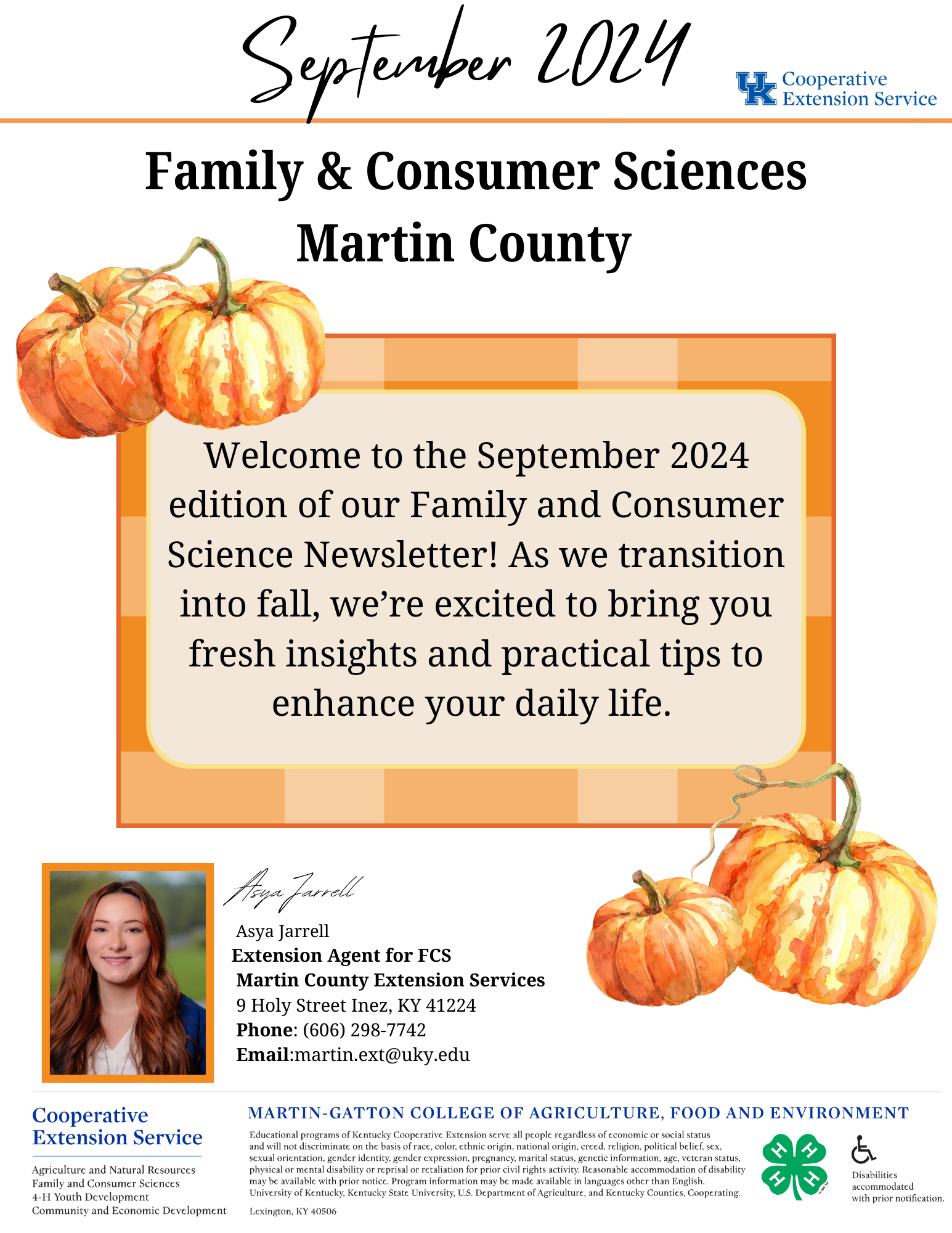 September 2024 newsletter pumpkins